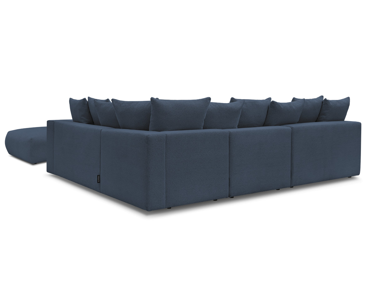 VOLTAIRE modulaire vaste hoekbank met 2 tweezitsfauteuils, 1 hoek- en 1 enkele fauteuil in gemêleerde stof met voetenbank