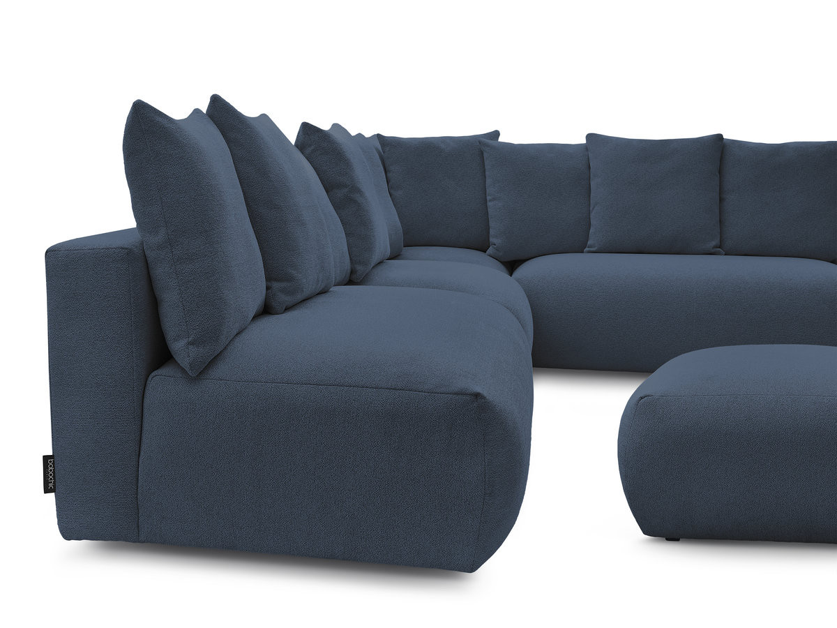 VOLTAIRE modulaire vaste hoekbank met 2 tweezitsfauteuils, 1 hoek- en 1 enkele fauteuil in gemêleerde stof met voetenbank