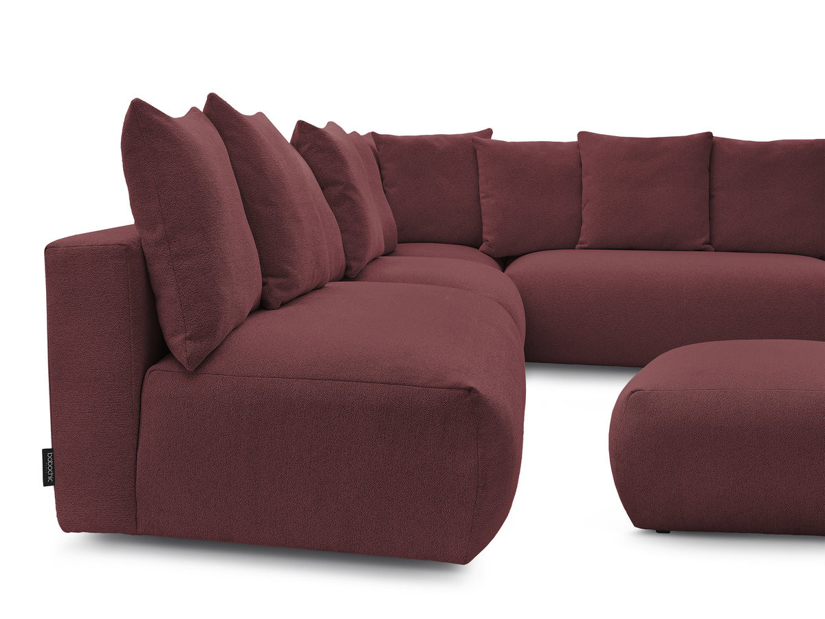 VOLTAIRE modulaire vaste hoekbank met 2 tweezitsfauteuils, 1 hoek- en 1 enkele fauteuil in gemêleerde stof met voetenbank