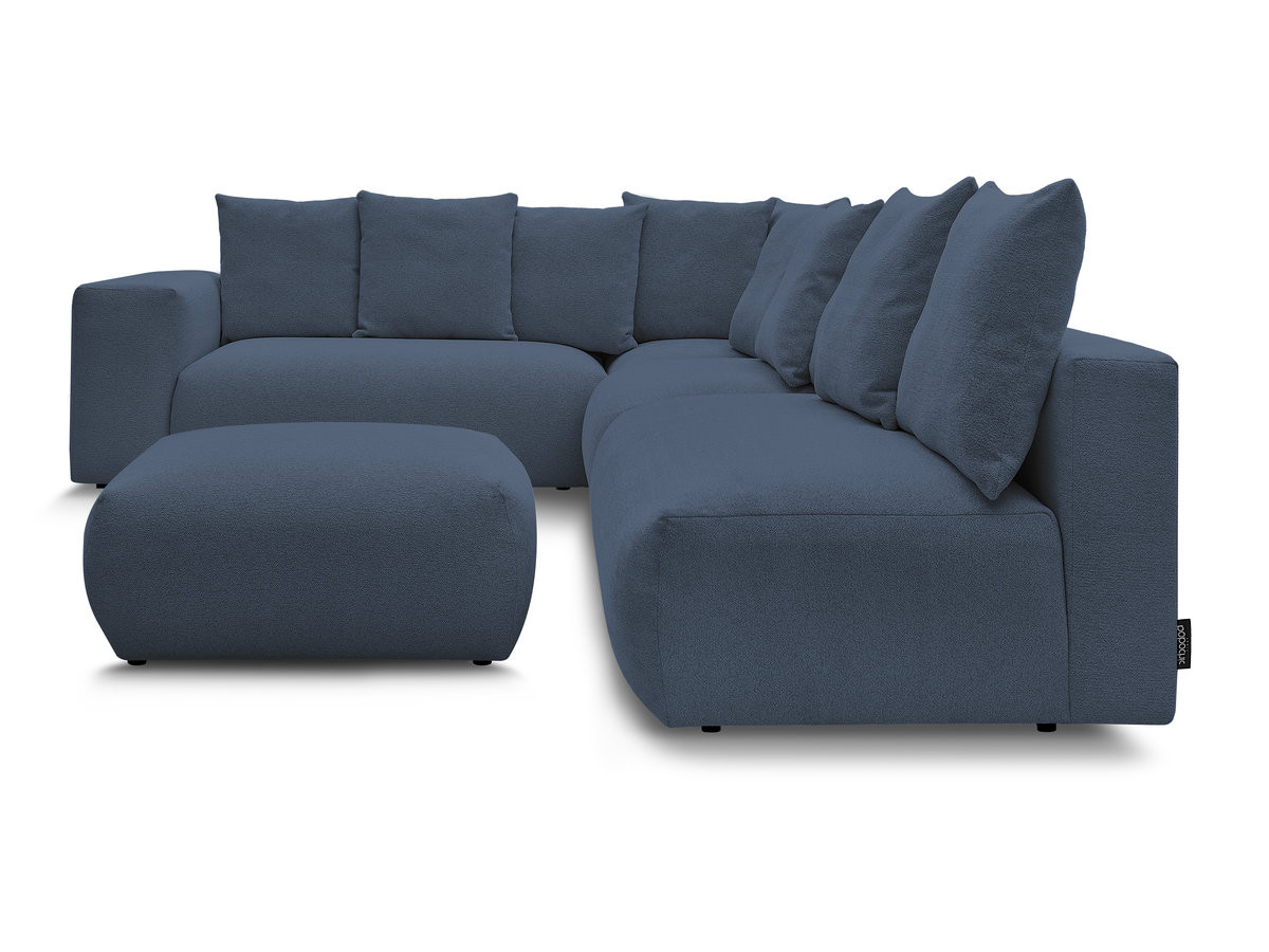 VOLTAIRE modulaire vaste hoekbank met 2 tweezitsfauteuils, 1 hoek- en 1 enkele fauteuil in gemêleerde stof met voetenbank