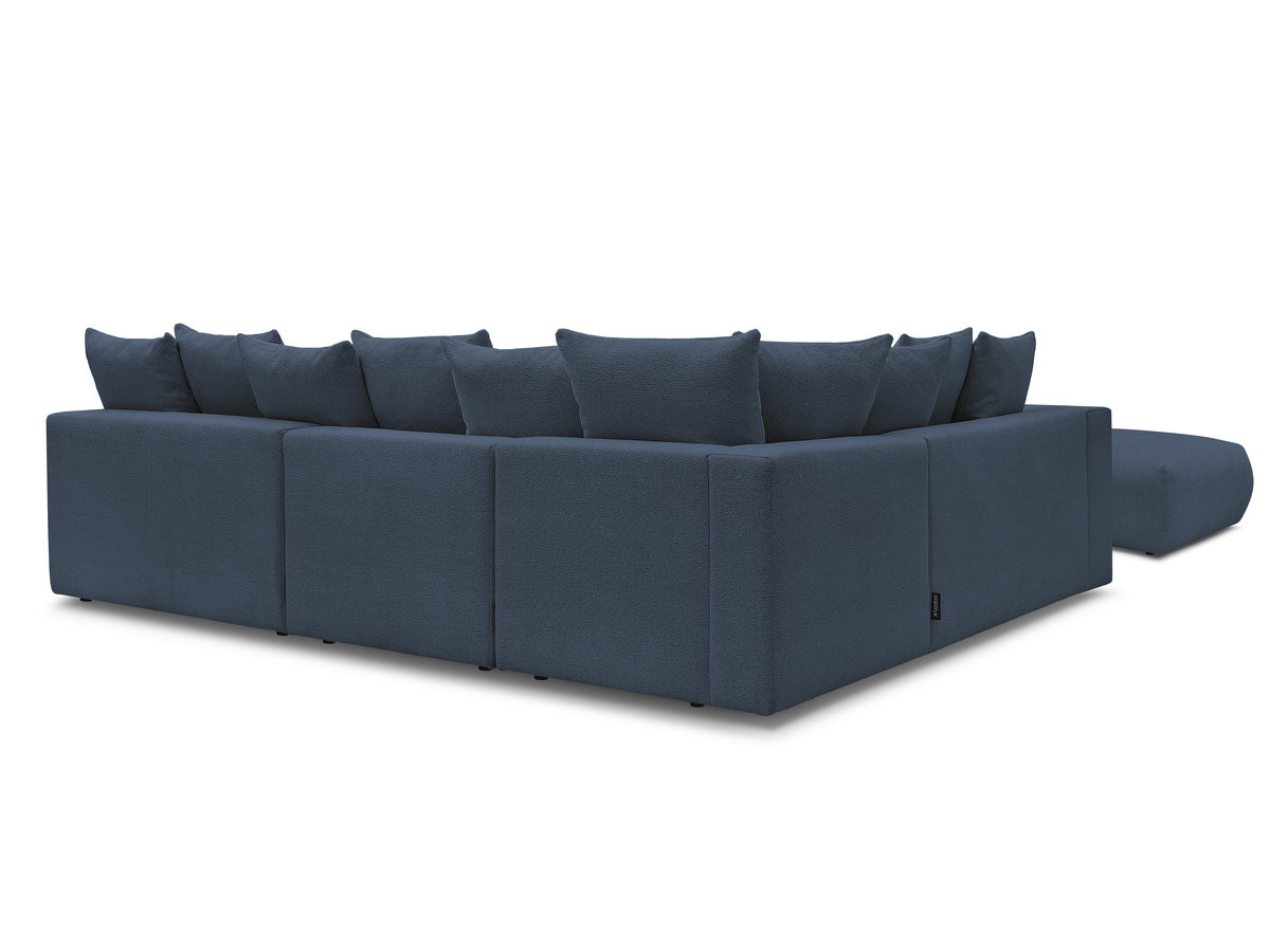 VOLTAIRE modulaire vaste hoekbank met 2 tweezitsfauteuils, 1 hoek- en 1 enkele fauteuil in gemêleerde stof met voetenbank