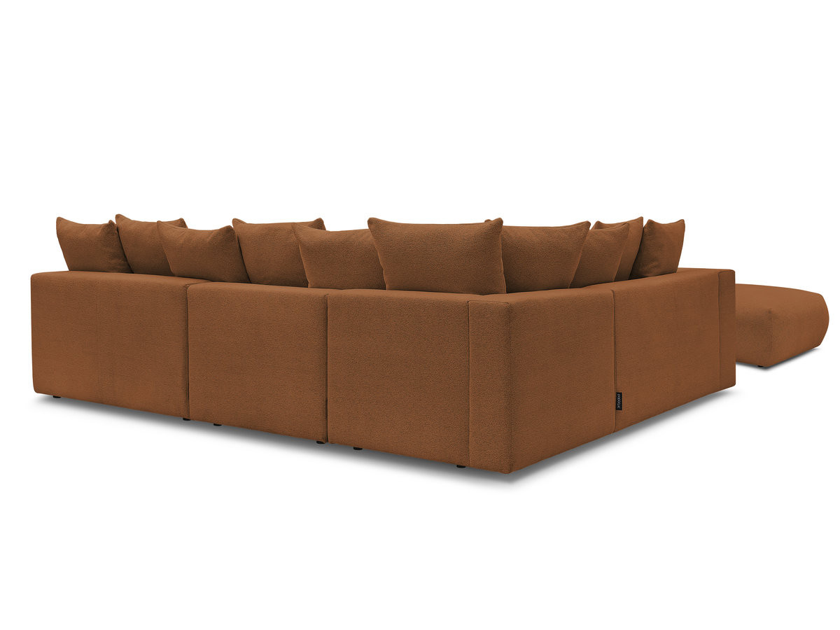 VOLTAIRE modulaire vaste hoekbank met 2 tweezitsfauteuils, 1 hoek- en 1 enkele fauteuil in gemêleerde stof met voetenbank
