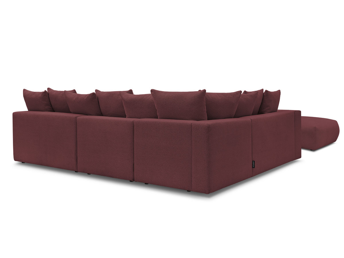 VOLTAIRE modulaire vaste hoekbank met 2 tweezitsfauteuils, 1 hoek- en 1 enkele fauteuil in gemêleerde stof met voetenbank