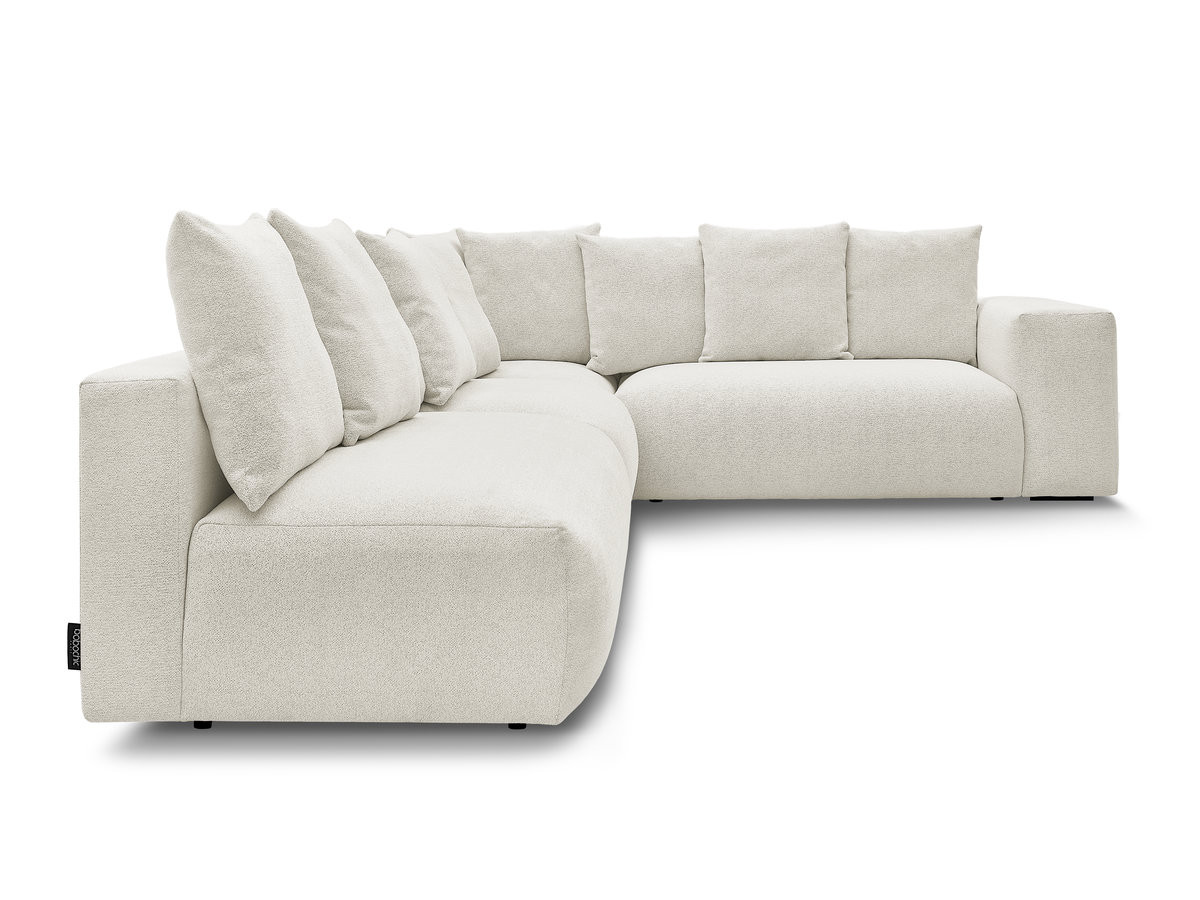 Canapé d'angle fixe modulable VOLTAIRE avec 2 chauffeuses 2 places, 1 angle et 1 chauffeuse 1 place tissu chiné