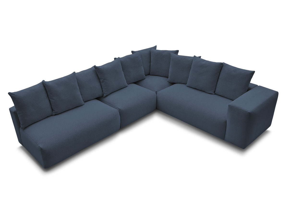 VOLTAIRE modulaire vaste hoekbank met 2 tweezitsfauteuils, 1 hoekfauteuil en 1 enkele fauteuil in gemêleerde stof
