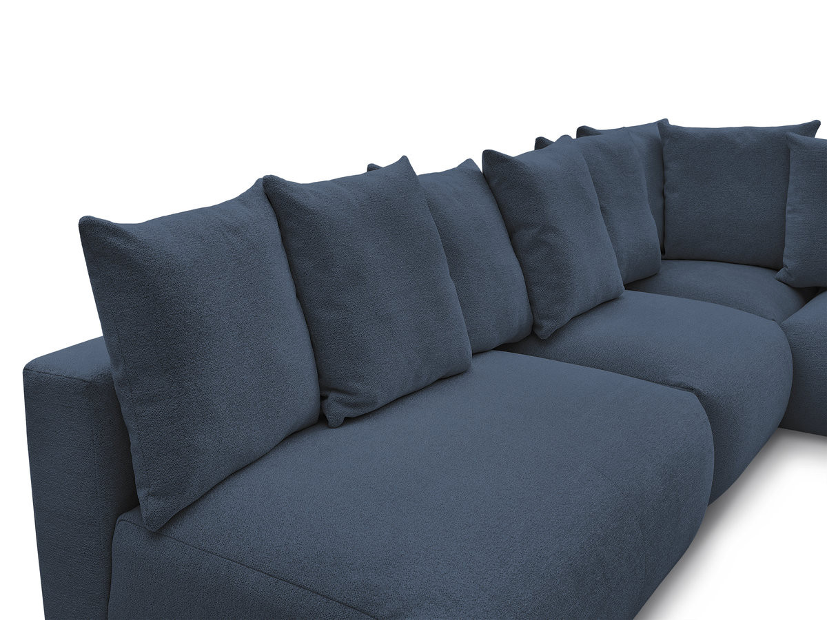 VOLTAIRE modulaire vaste hoekbank met 2 tweezitsfauteuils, 1 hoekfauteuil en 1 enkele fauteuil in gemêleerde stof