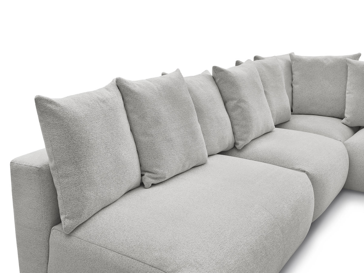 VOLTAIRE modulaire vaste hoekbank met 2 tweezitsfauteuils, 1 hoekfauteuil en 1 enkele fauteuil in gemêleerde stof