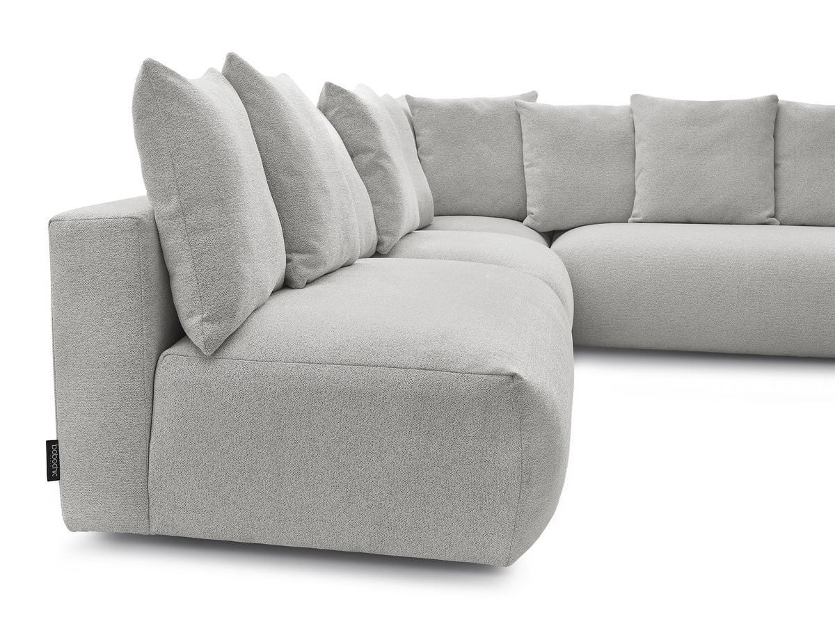 VOLTAIRE modulaire vaste hoekbank met 2 tweezitsfauteuils, 1 hoekfauteuil en 1 enkele fauteuil in gemêleerde stof