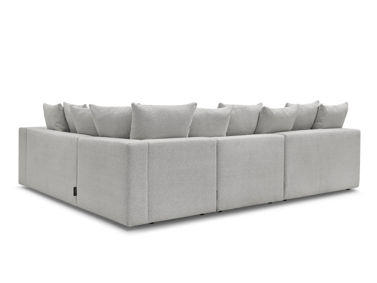 VOLTAIRE modulaire vaste hoekbank met 2 tweezitsfauteuils, 1 hoekfauteuil en 1 enkele fauteuil in gemêleerde stof