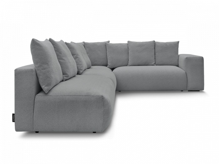 Canapé d'angle fixe modulable VOLTAIRE avec 2 chauffeuses 2 places, 1 angle et 1 chauffeuse 1 place tissu chiné