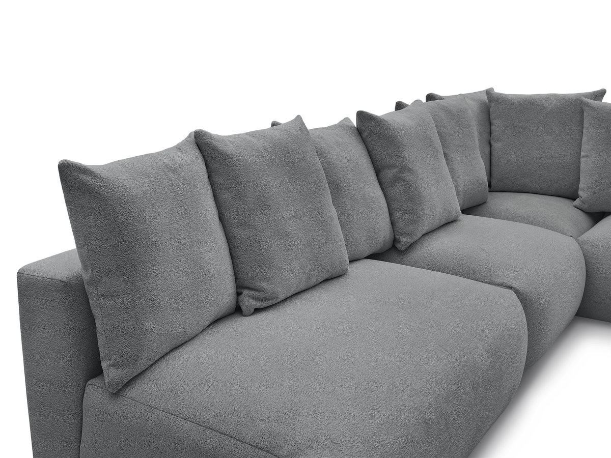 VOLTAIRE modulaire vaste hoekbank met 2 tweezitsfauteuils, 1 hoekfauteuil en 1 enkele fauteuil in gemêleerde stof