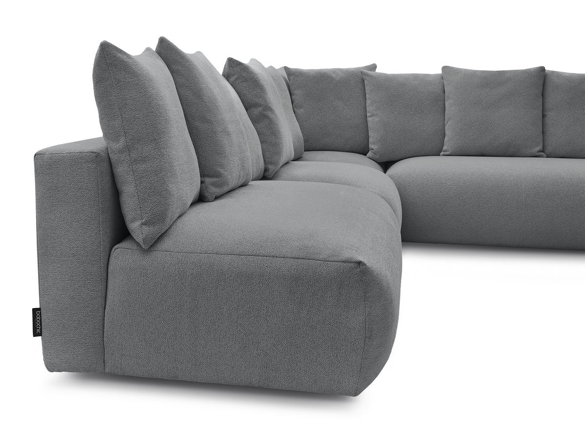 VOLTAIRE modulaire vaste hoekbank met 2 tweezitsfauteuils, 1 hoekfauteuil en 1 enkele fauteuil in gemêleerde stof