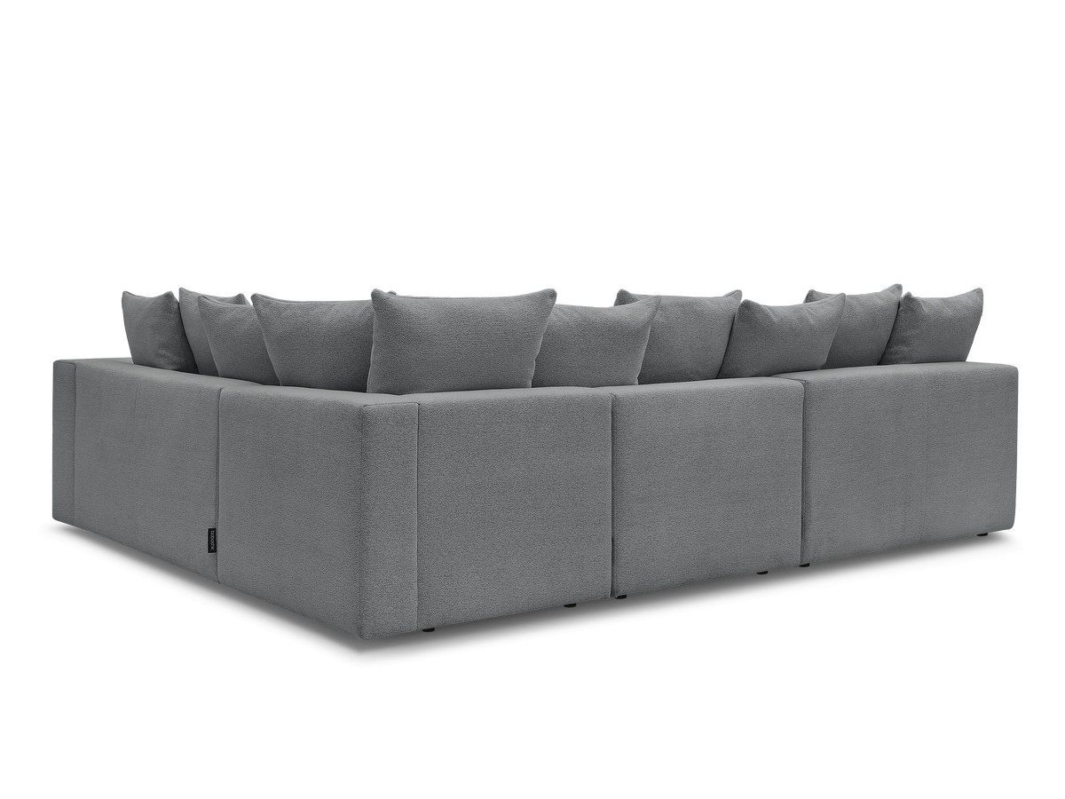 VOLTAIRE modulaire vaste hoekbank met 2 tweezitsfauteuils, 1 hoekfauteuil en 1 enkele fauteuil in gemêleerde stof