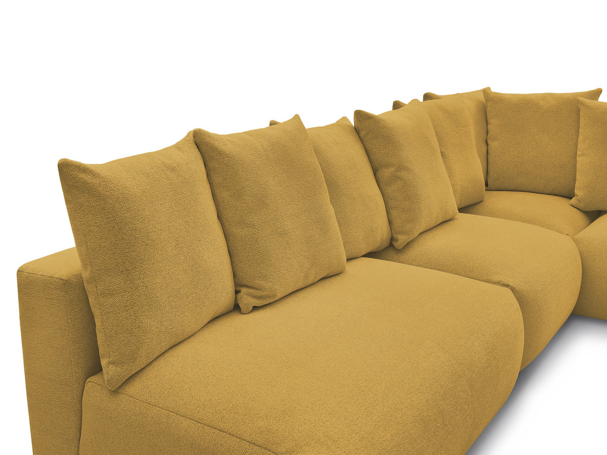 VOLTAIRE modulaire vaste hoekbank met 2 tweezitsfauteuils, 1 hoekfauteuil en 1 enkele fauteuil in gemêleerde stof