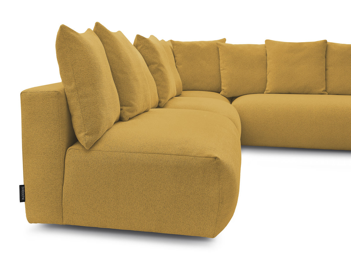 VOLTAIRE modulaire vaste hoekbank met 2 tweezitsfauteuils, 1 hoekfauteuil en 1 enkele fauteuil in gemêleerde stof