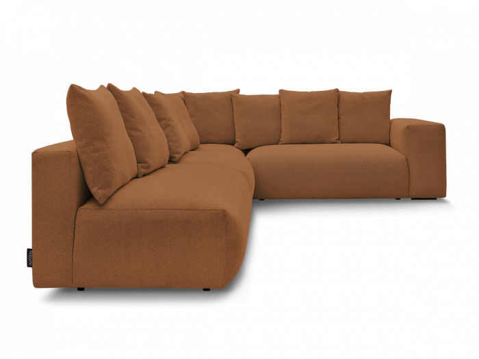 Canapé d'angle fixe modulable VOLTAIRE avec 2 chauffeuses 2 places, 1 angle et 1 chauffeuse 1 place tissu chiné