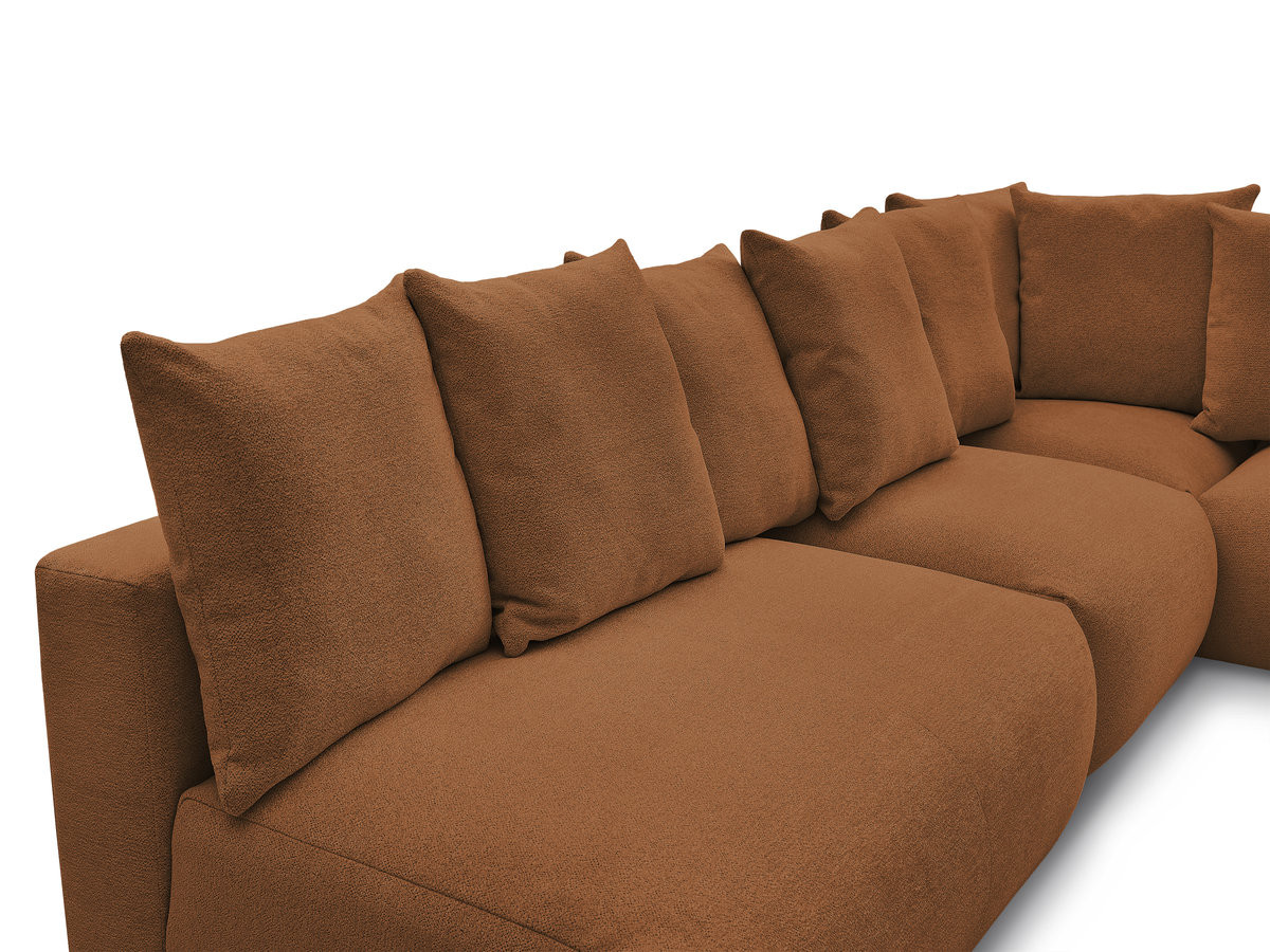 VOLTAIRE modulaire vaste hoekbank met 2 tweezitsfauteuils, 1 hoekfauteuil en 1 enkele fauteuil in gemêleerde stof