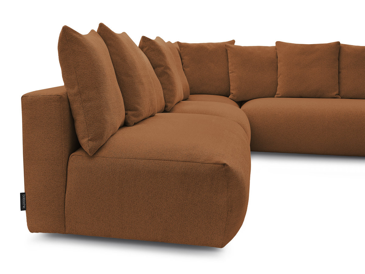 VOLTAIRE modulaire vaste hoekbank met 2 tweezitsfauteuils, 1 hoekfauteuil en 1 enkele fauteuil in gemêleerde stof