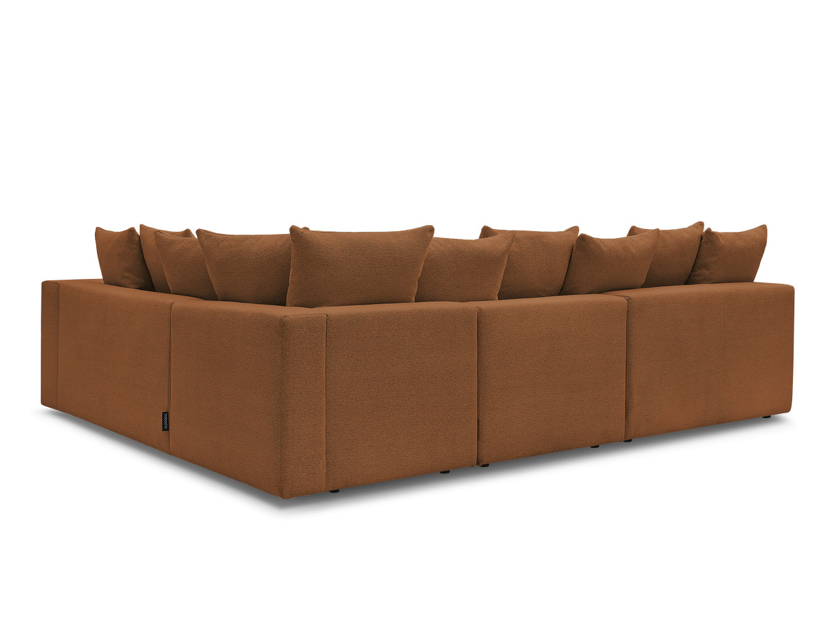 VOLTAIRE modulaire vaste hoekbank met 2 tweezitsfauteuils, 1 hoekfauteuil en 1 enkele fauteuil in gemêleerde stof