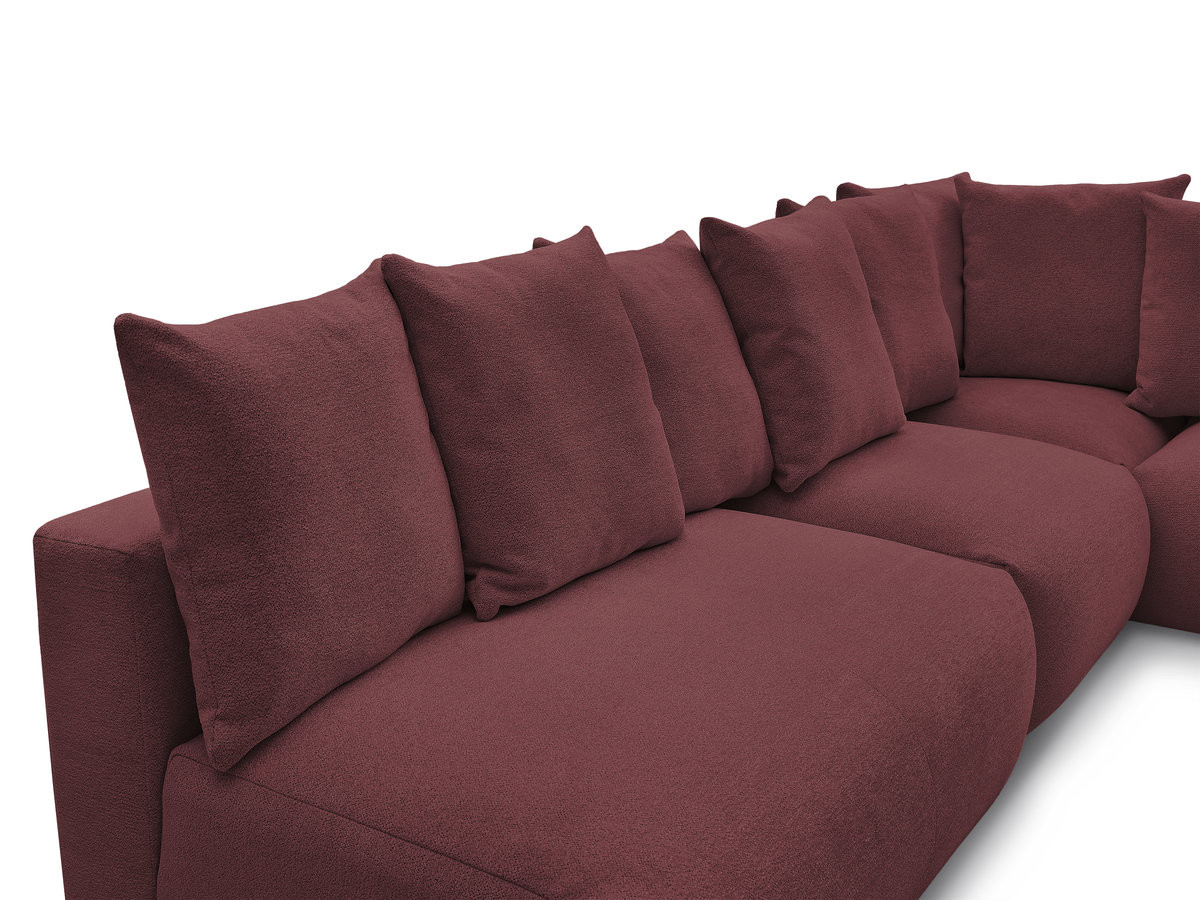 VOLTAIRE modulaire vaste hoekbank met 2 tweezitsfauteuils, 1 hoekfauteuil en 1 enkele fauteuil in gemêleerde stof