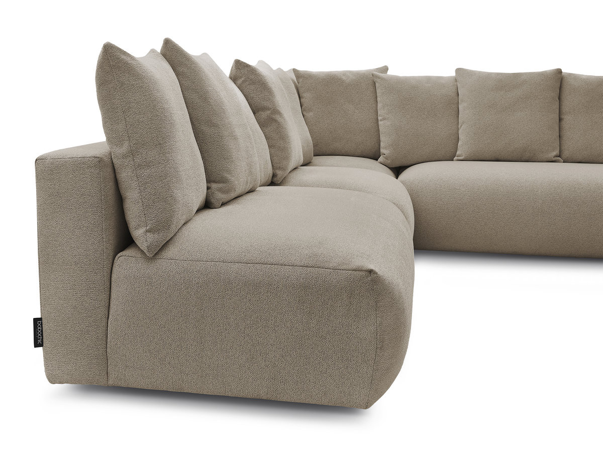 VOLTAIRE modulaire vaste hoekbank met 2 tweezitsfauteuils, 1 hoekfauteuil en 1 enkele fauteuil in gemêleerde stof