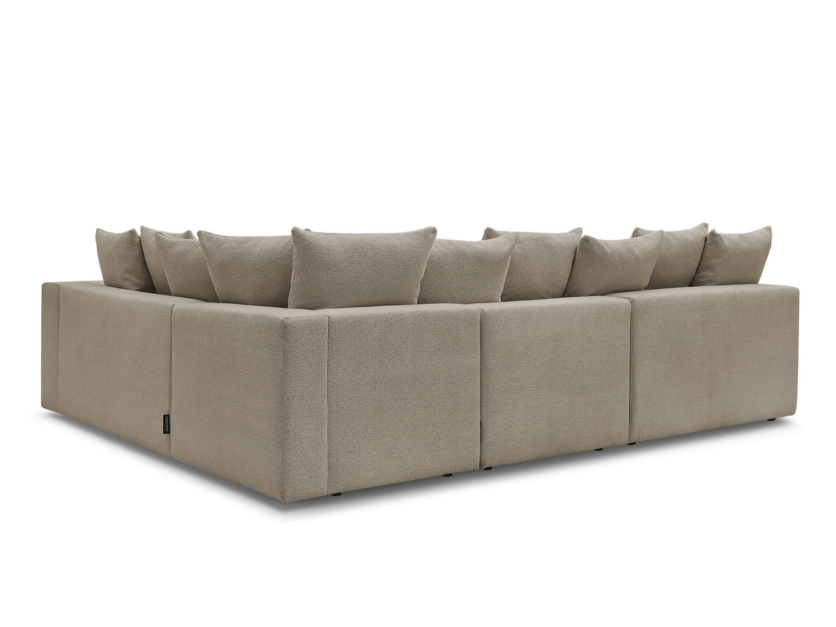 VOLTAIRE modulaire vaste hoekbank met 2 tweezitsfauteuils, 1 hoekfauteuil en 1 enkele fauteuil in gemêleerde stof