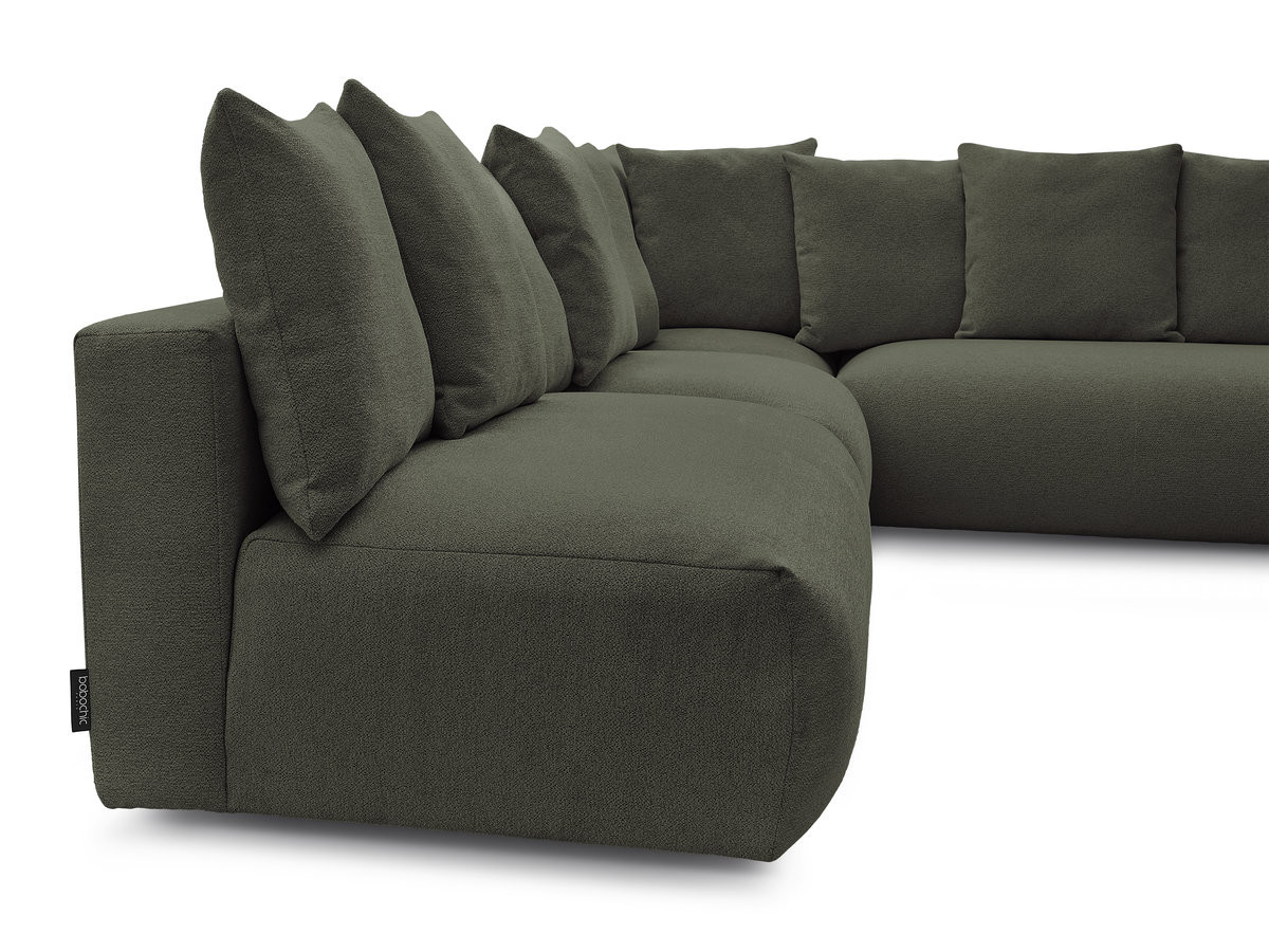 VOLTAIRE modulaire vaste hoekbank met 2 tweezitsfauteuils, 1 hoekfauteuil en 1 enkele fauteuil in gemêleerde stof