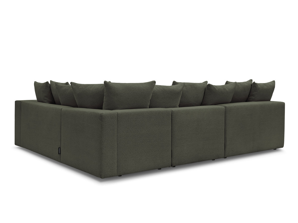 VOLTAIRE modulaire vaste hoekbank met 2 tweezitsfauteuils, 1 hoekfauteuil en 1 enkele fauteuil in gemêleerde stof