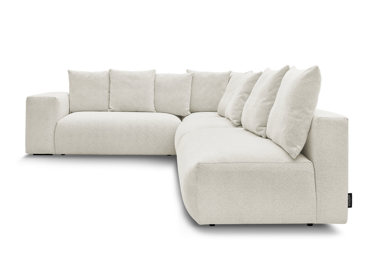 Canapé d'angle fixe modulable VOLTAIRE avec 2 chauffeuses 2 places, 1 angle et 1 chauffeuse 1 place tissu chiné