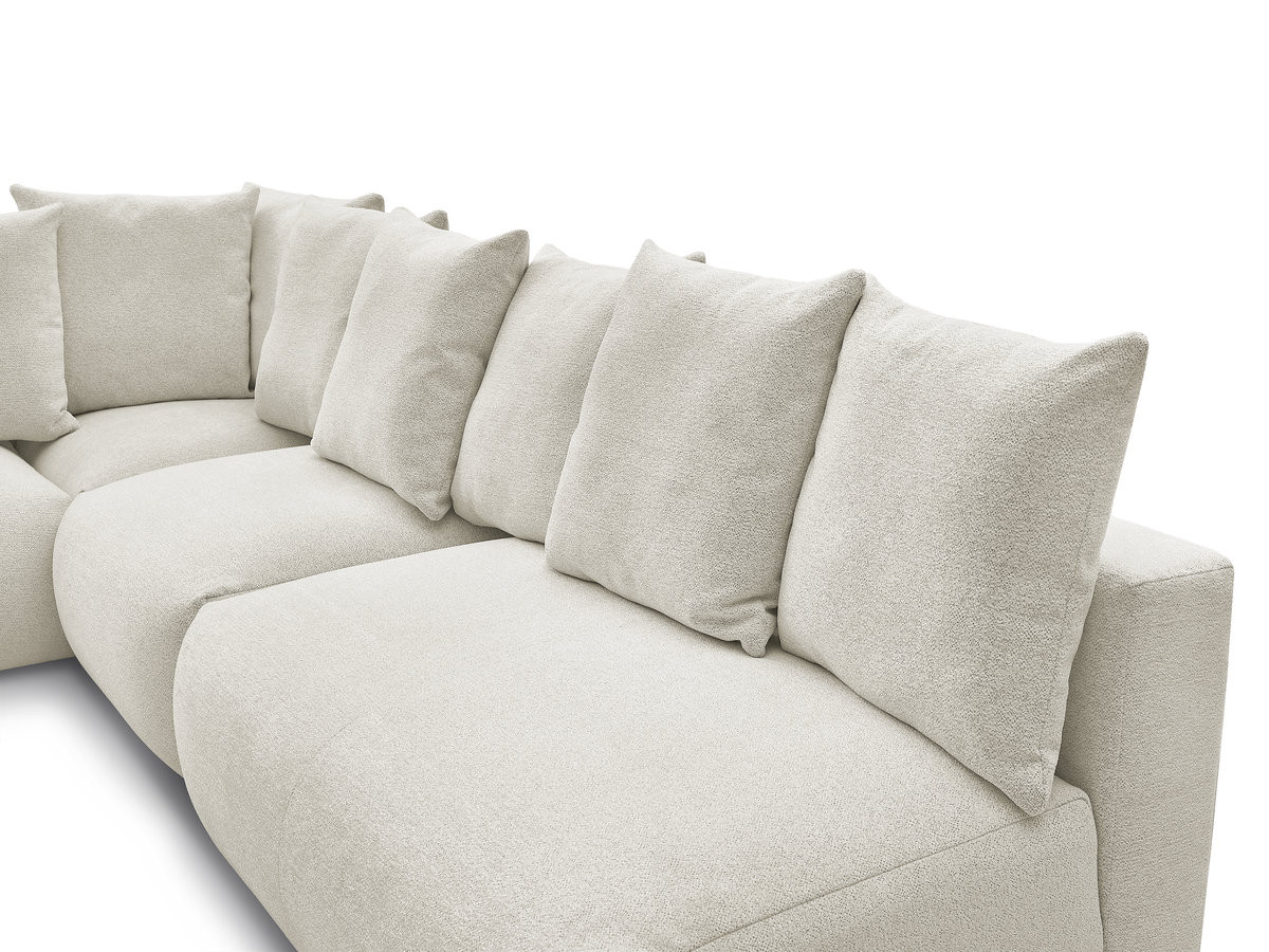 VOLTAIRE modulaire vaste hoekbank met 2 tweezitsfauteuils, 1 hoekfauteuil en 1 enkele fauteuil in gemêleerde stof
