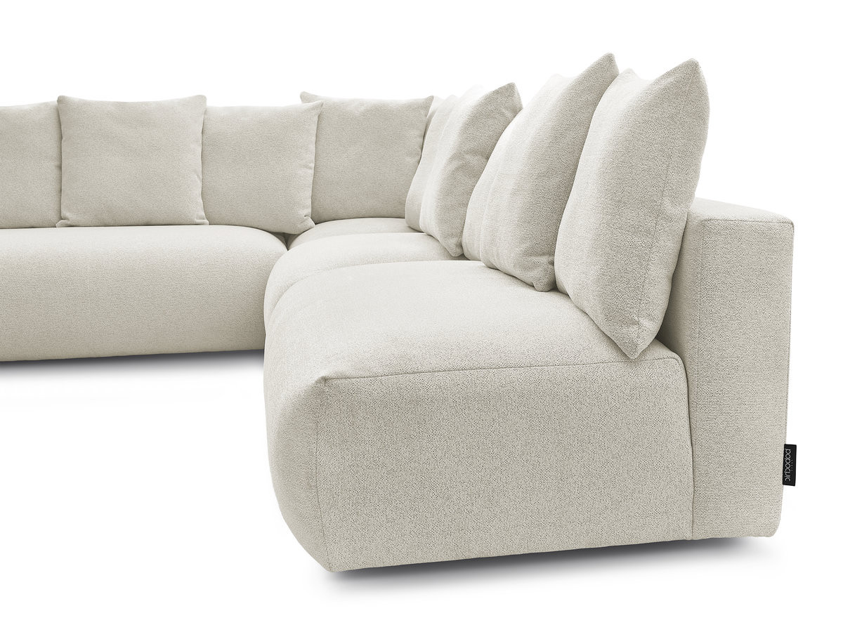 VOLTAIRE modulaire vaste hoekbank met 2 tweezitsfauteuils, 1 hoekfauteuil en 1 enkele fauteuil in gemêleerde stof