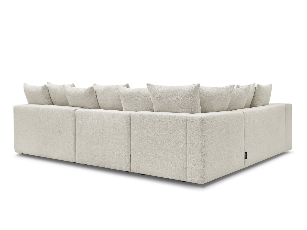 VOLTAIRE modulaire vaste hoekbank met 2 tweezitsfauteuils, 1 hoekfauteuil en 1 enkele fauteuil in gemêleerde stof
