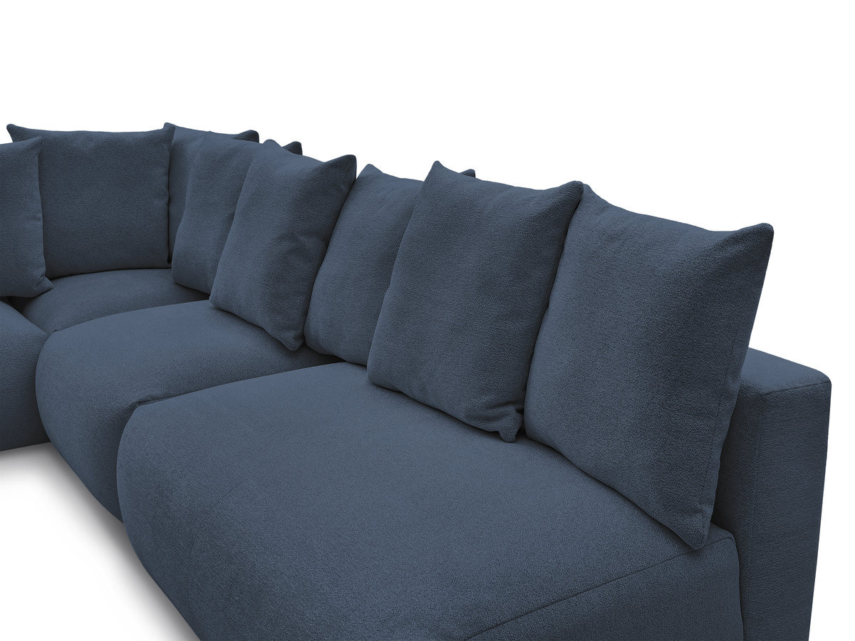 VOLTAIRE modulaire vaste hoekbank met 2 tweezitsfauteuils, 1 hoekfauteuil en 1 enkele fauteuil in gemêleerde stof