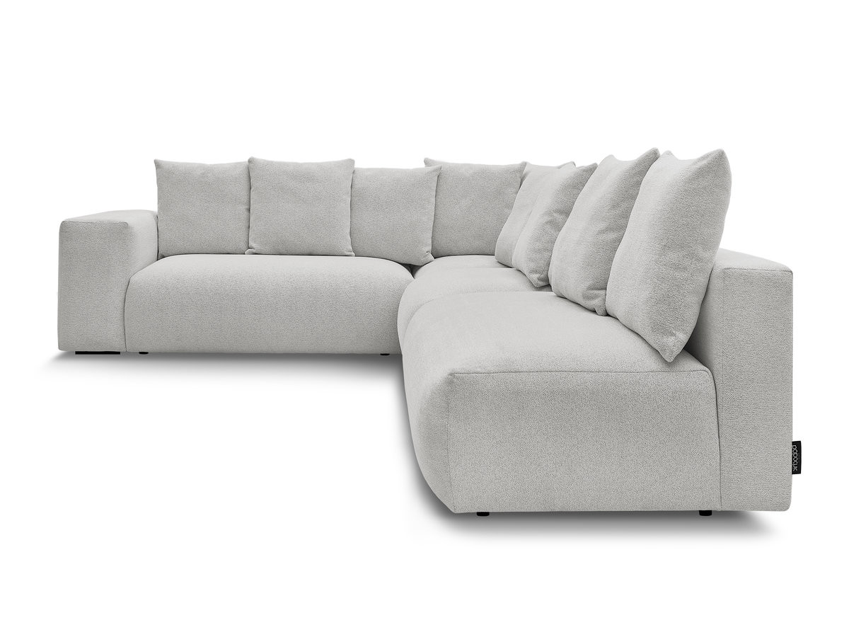 Canapé d'angle fixe modulable VOLTAIRE avec 2 chauffeuses 2 places, 1 angle et 1 chauffeuse 1 place tissu chiné