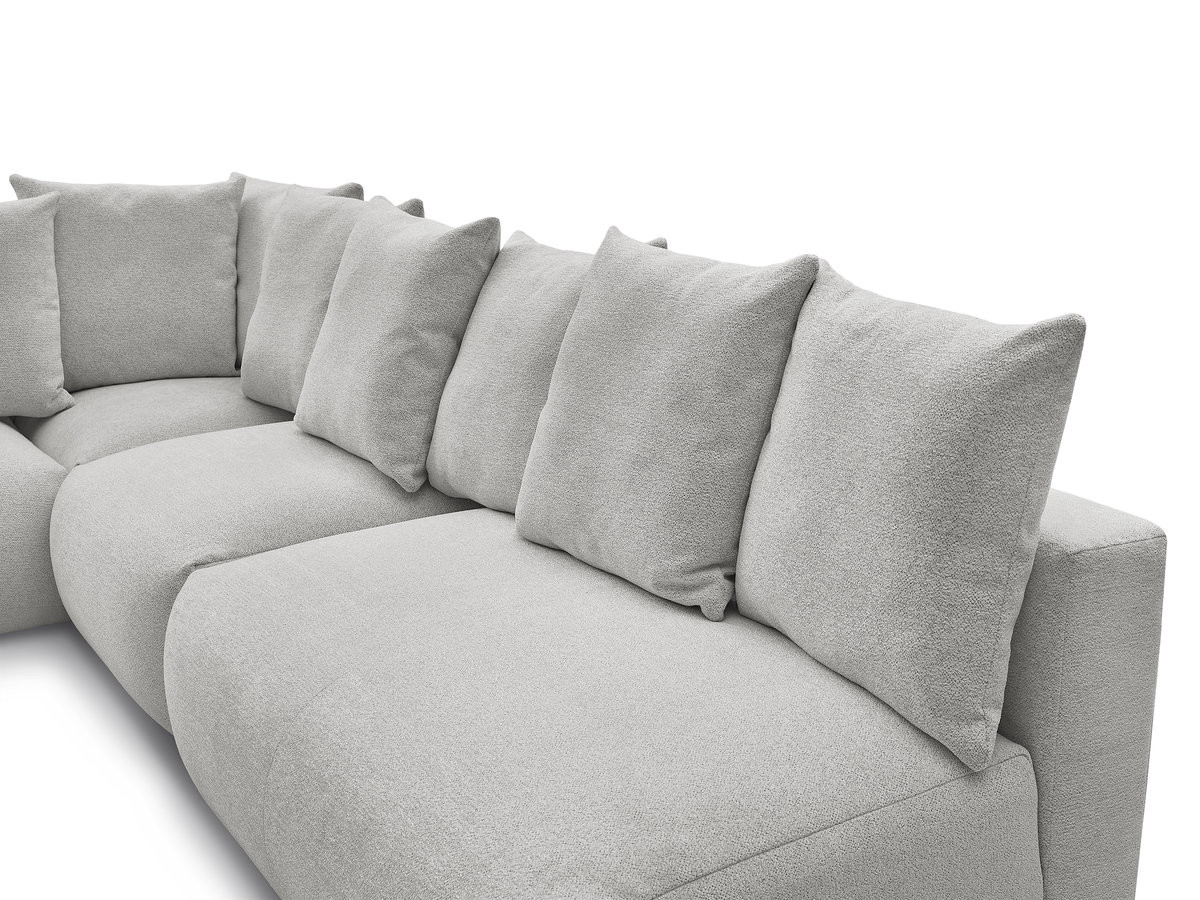 VOLTAIRE modulaire vaste hoekbank met 2 tweezitsfauteuils, 1 hoekfauteuil en 1 enkele fauteuil in gemêleerde stof