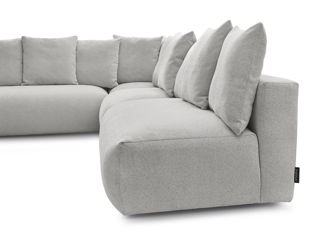 VOLTAIRE modulaire vaste hoekbank met 2 tweezitsfauteuils, 1 hoekfauteuil en 1 enkele fauteuil in gemêleerde stof