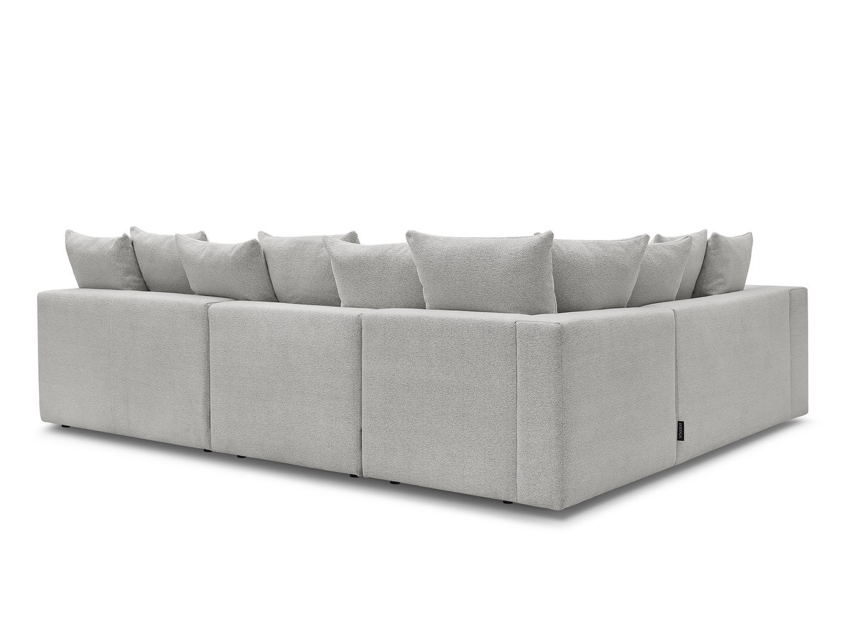 VOLTAIRE modulaire vaste hoekbank met 2 tweezitsfauteuils, 1 hoekfauteuil en 1 enkele fauteuil in gemêleerde stof