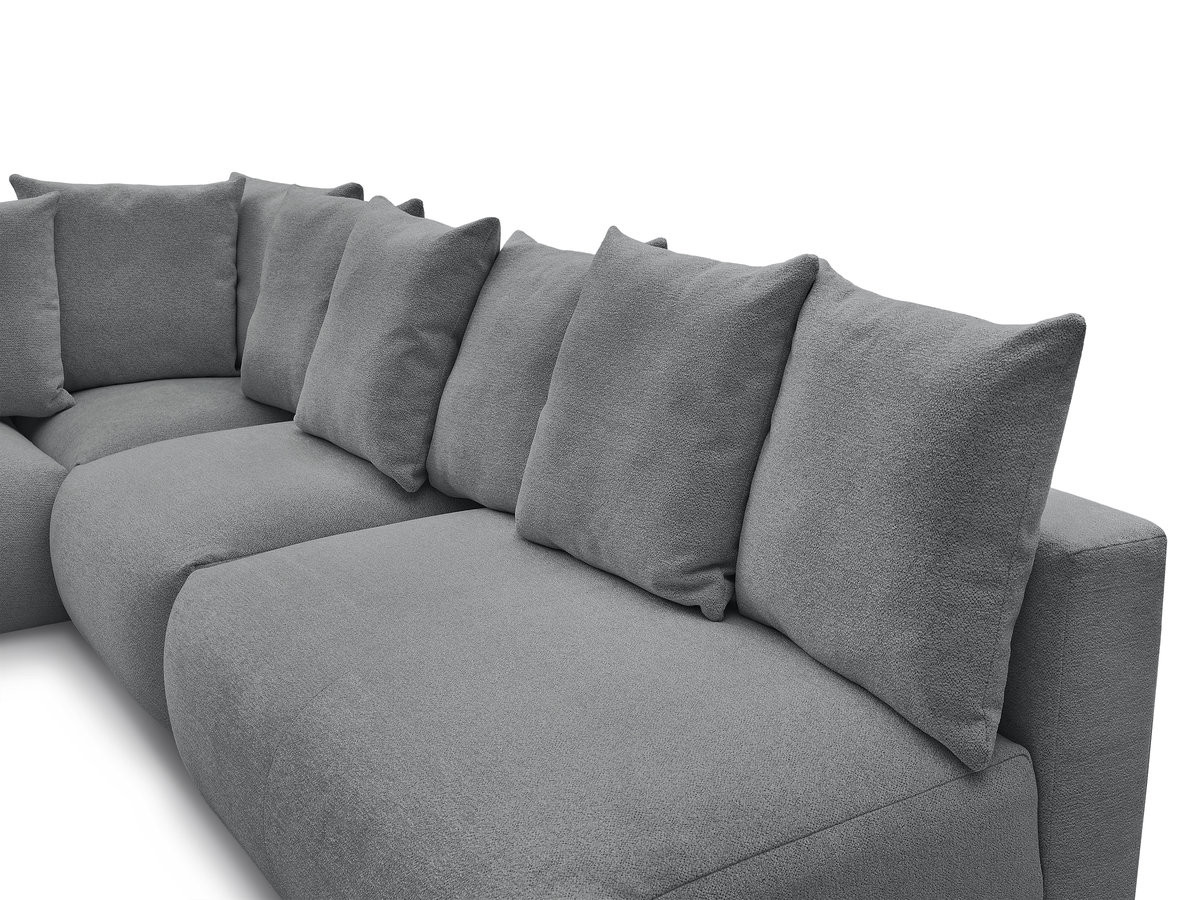VOLTAIRE modulaire vaste hoekbank met 2 tweezitsfauteuils, 1 hoekfauteuil en 1 enkele fauteuil in gemêleerde stof