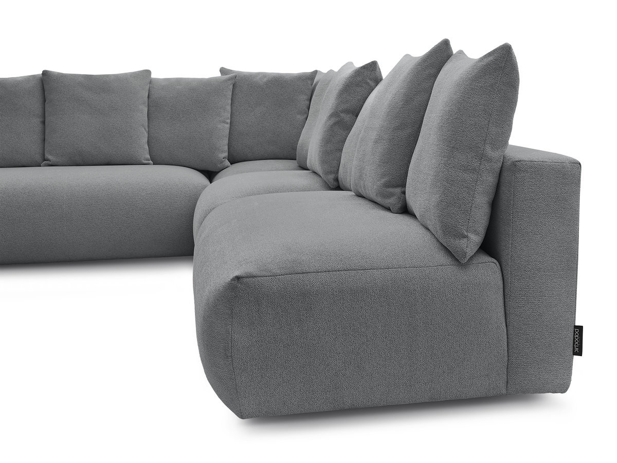VOLTAIRE modulaire vaste hoekbank met 2 tweezitsfauteuils, 1 hoekfauteuil en 1 enkele fauteuil in gemêleerde stof