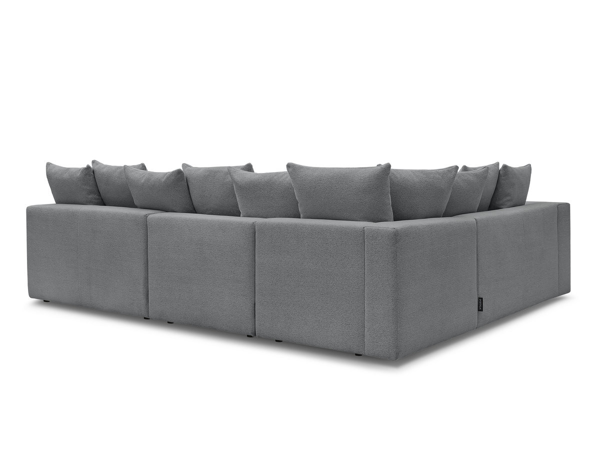 VOLTAIRE modulaire vaste hoekbank met 2 tweezitsfauteuils, 1 hoekfauteuil en 1 enkele fauteuil in gemêleerde stof