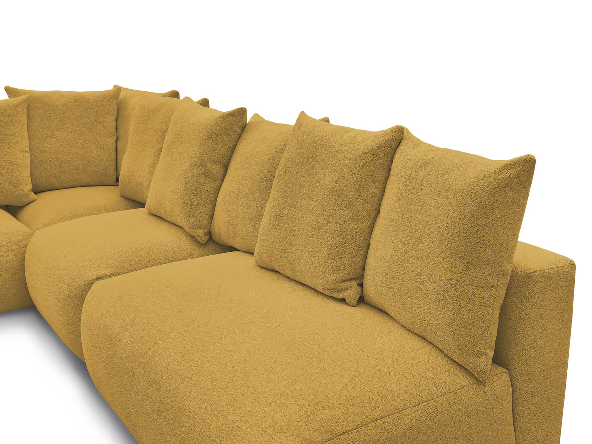 VOLTAIRE modulaire vaste hoekbank met 2 tweezitsfauteuils, 1 hoekfauteuil en 1 enkele fauteuil in gemêleerde stof
