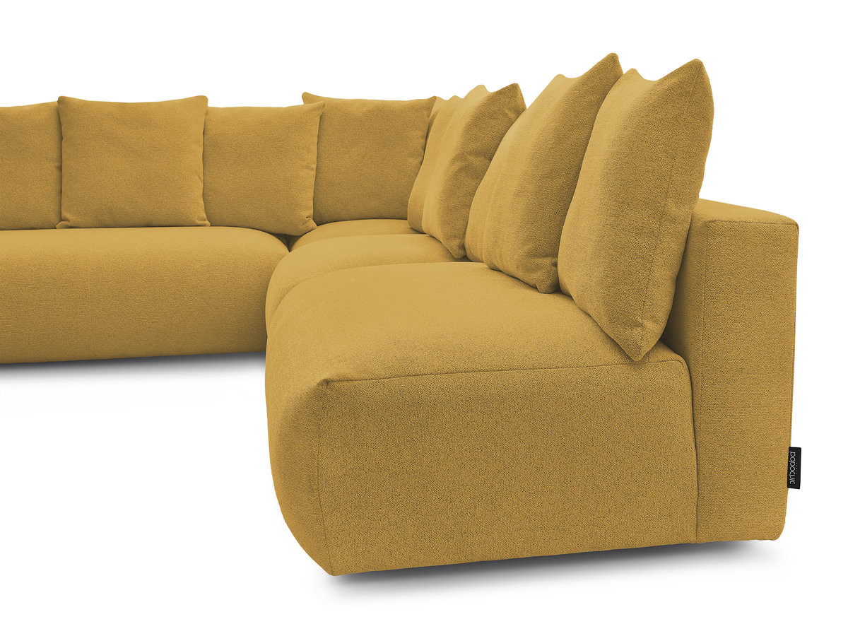 VOLTAIRE modulaire vaste hoekbank met 2 tweezitsfauteuils, 1 hoekfauteuil en 1 enkele fauteuil in gemêleerde stof