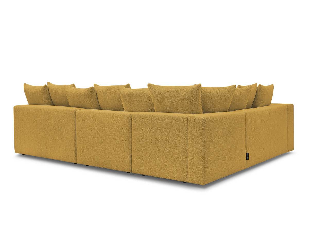 VOLTAIRE modulaire vaste hoekbank met 2 tweezitsfauteuils, 1 hoekfauteuil en 1 enkele fauteuil in gemêleerde stof
