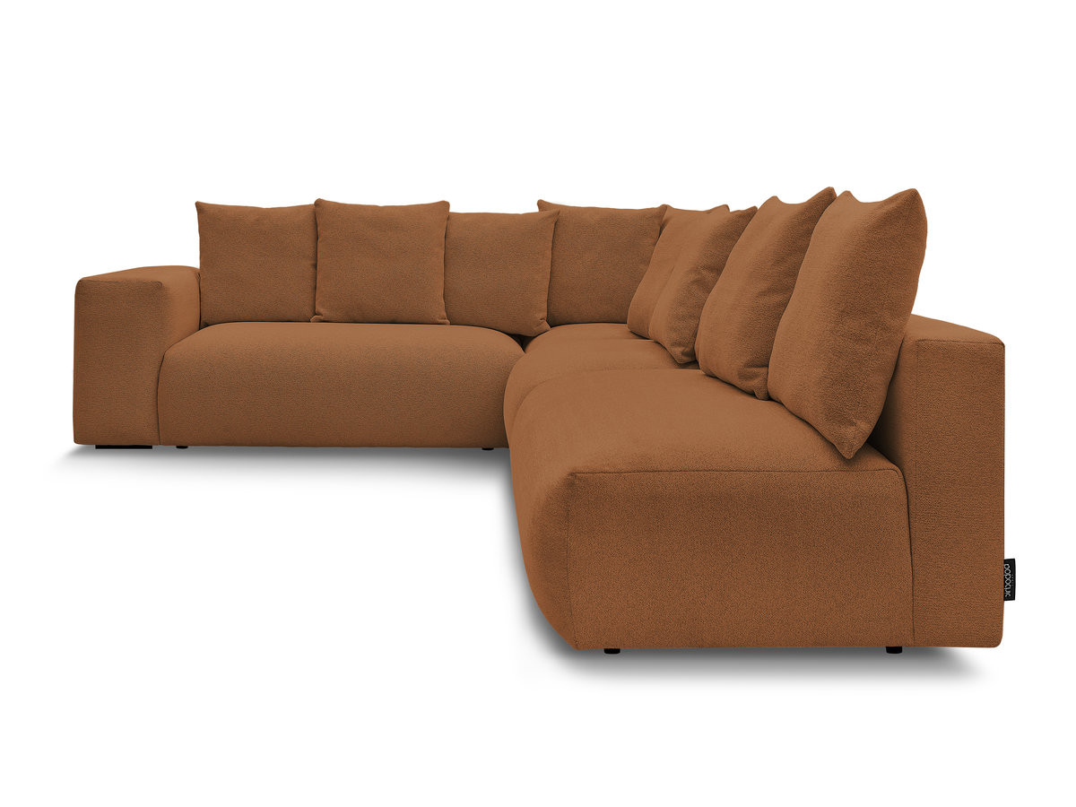 Canapé d'angle fixe modulable VOLTAIRE avec 2 chauffeuses 2 places, 1 angle et 1 chauffeuse 1 place tissu chiné