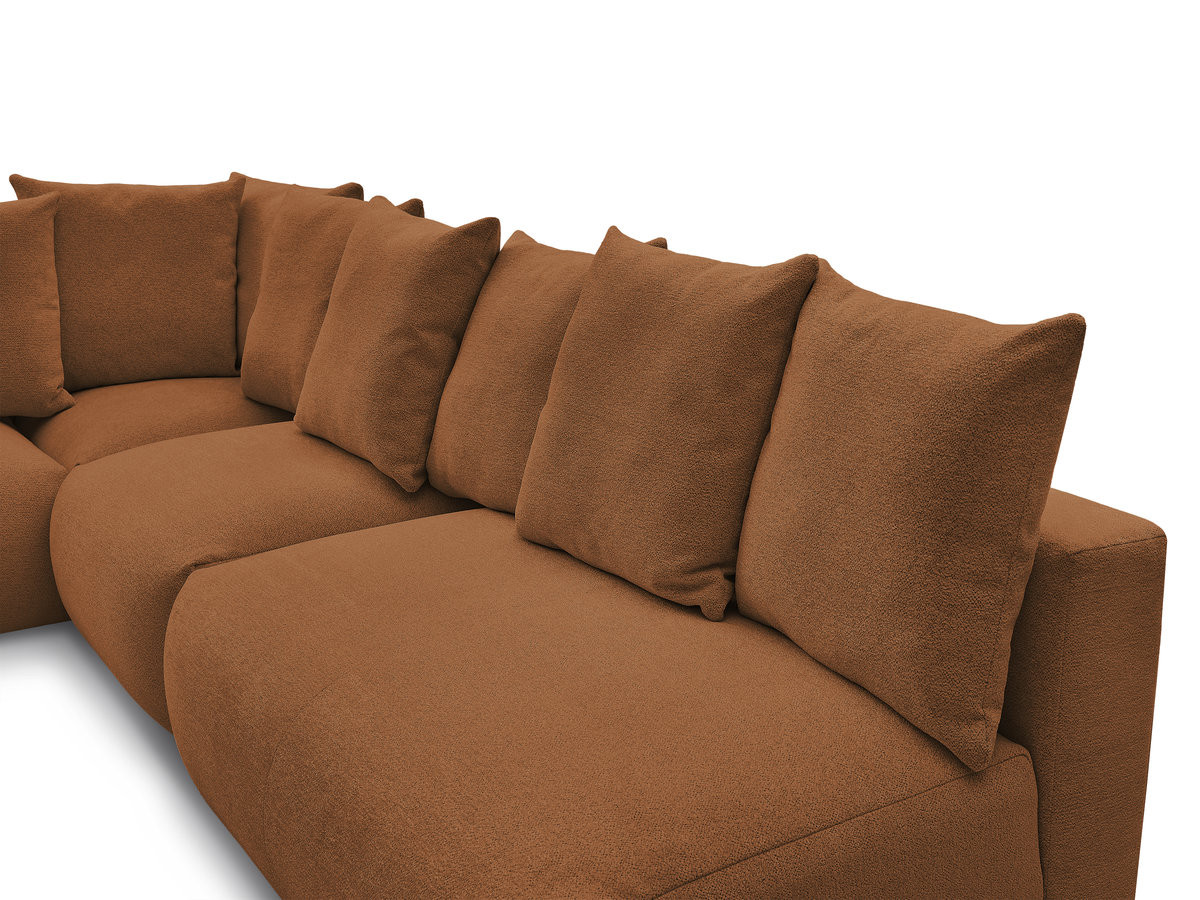 VOLTAIRE modulaire vaste hoekbank met 2 tweezitsfauteuils, 1 hoekfauteuil en 1 enkele fauteuil in gemêleerde stof