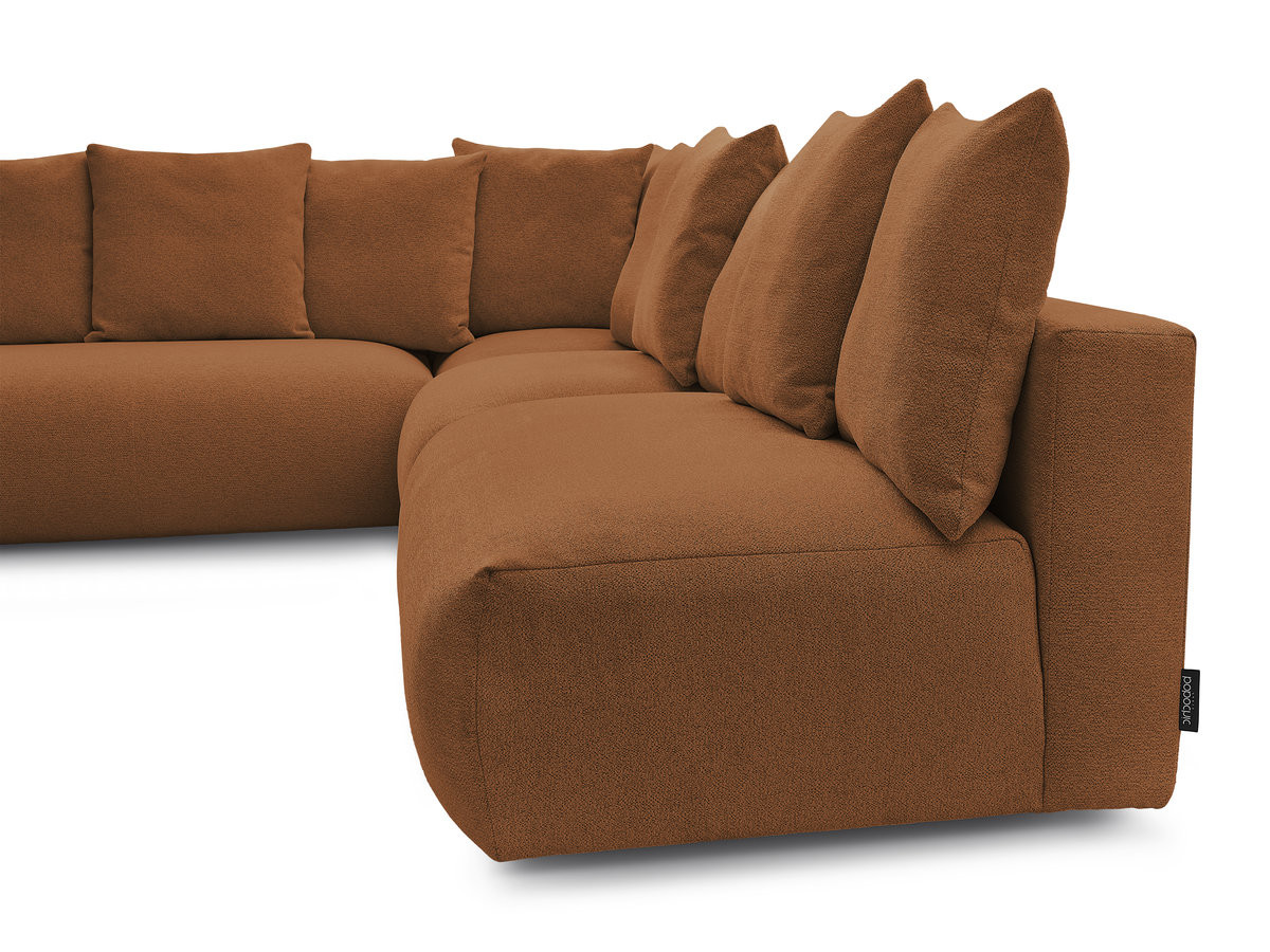 VOLTAIRE modulaire vaste hoekbank met 2 tweezitsfauteuils, 1 hoekfauteuil en 1 enkele fauteuil in gemêleerde stof