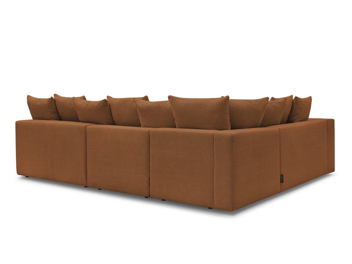 VOLTAIRE modulaire vaste hoekbank met 2 tweezitsfauteuils, 1 hoekfauteuil en 1 enkele fauteuil in gemêleerde stof