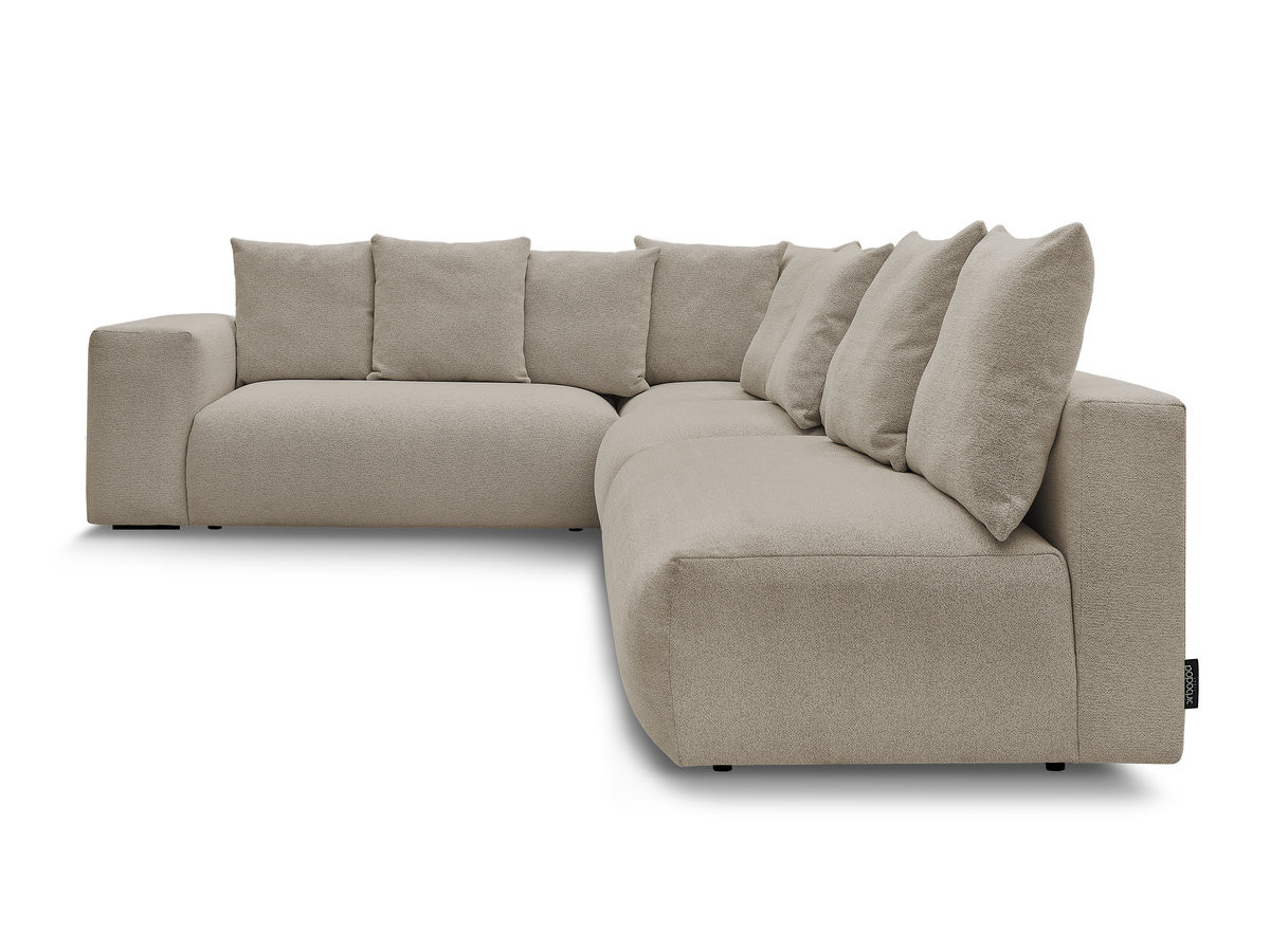 Canapé d'angle fixe modulable VOLTAIRE avec 2 chauffeuses 2 places, 1 angle et 1 chauffeuse 1 place tissu chiné