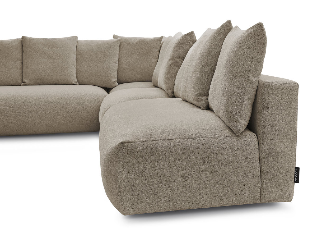 VOLTAIRE modulaire vaste hoekbank met 2 tweezitsfauteuils, 1 hoekfauteuil en 1 enkele fauteuil in gemêleerde stof