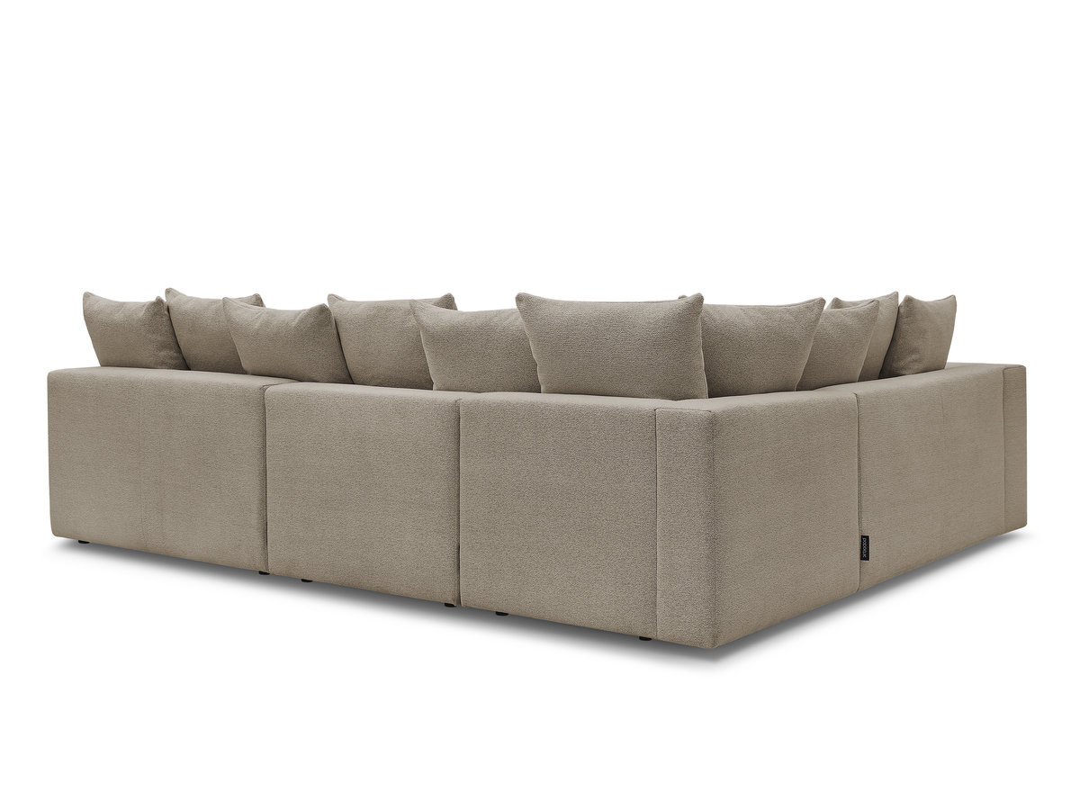 VOLTAIRE modulaire vaste hoekbank met 2 tweezitsfauteuils, 1 hoekfauteuil en 1 enkele fauteuil in gemêleerde stof